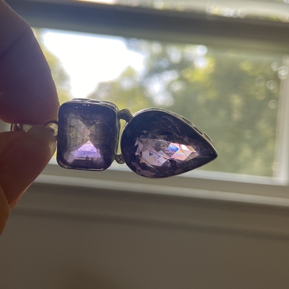 Ametrine & Amethyst 925 sterling silver pendant - Picture 9 of 11